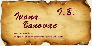 Ivona Banovac vizit kartica